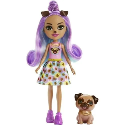 Poupée Enchantimals - HKN11 - 15cm - Chien Trusty - Multicolore - Violet-1