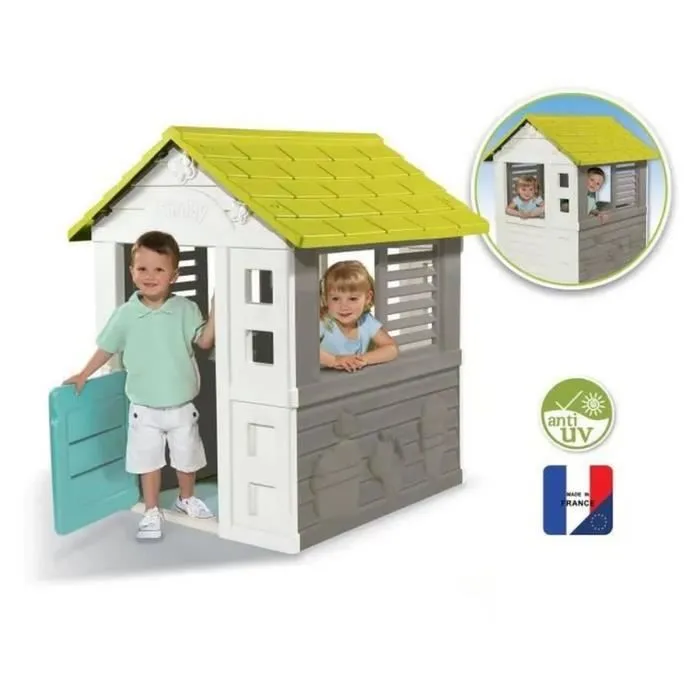 Maison Jolie Maison - SMOBY - 1 portillon + 2 fenêtres - Anti-UV - 98x110x127 cm - Fabriqué en France-2