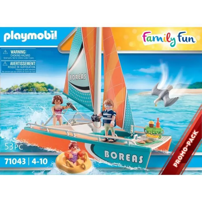 PLAYMOBIL - 71043 - Family Fun - Promo Pack Catamaran - 53 pièces - Multicolore-4