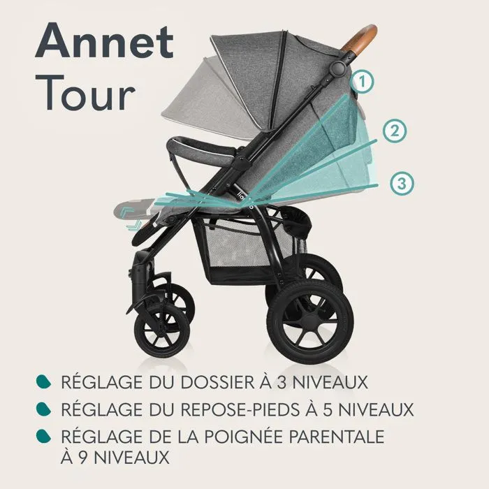 Poussette canne tout terrain LIONELO Annet Tour - Jusqu'à 22 kg - Grandes roues - Accessoires - Dreamin'-2
