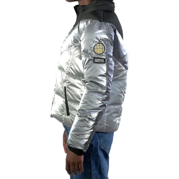 Doudoune enfant Kaporal Junior Manbo - Noir - Col montant à capuche amovible - Fermeture à zip devant-1
