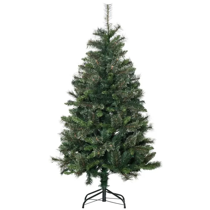 HOMCOM Sapin Arbre de Noël Artificiel 150 cm 665 Branches + Support Pied Vert-0