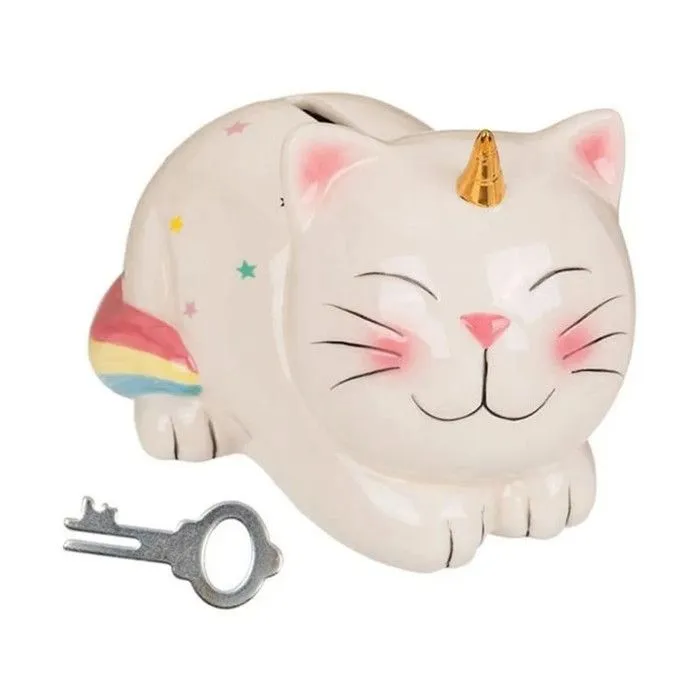 Tirelire - OOTB - Licorne Chat - Céramique - 17 x 12 cm - Mixte - Enfant-0