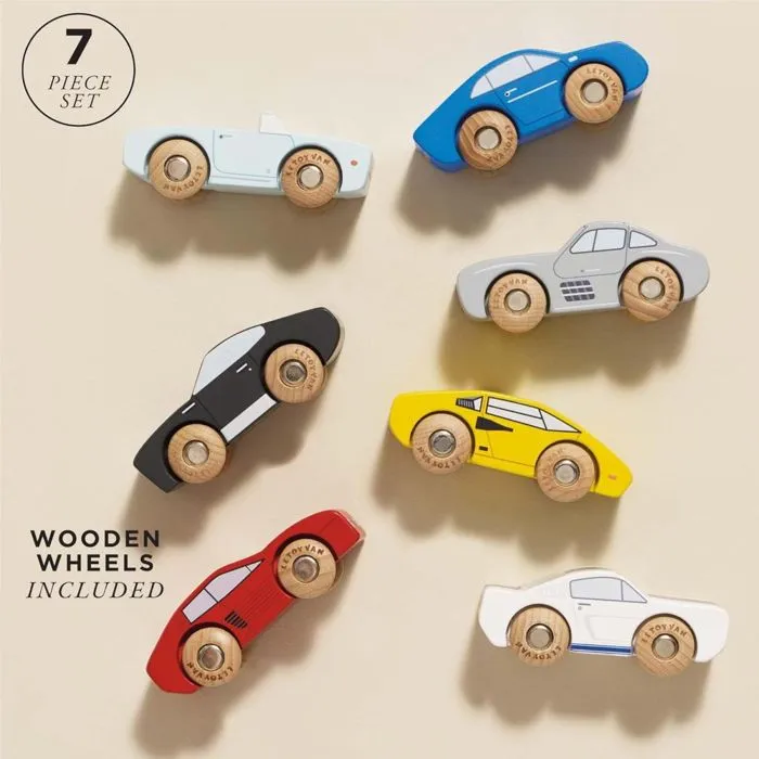 Véhicules miniatures en bois - Le Toy Van - Set de voitures de sport - 7 voitures - Certifiées FSC - Mixte-2