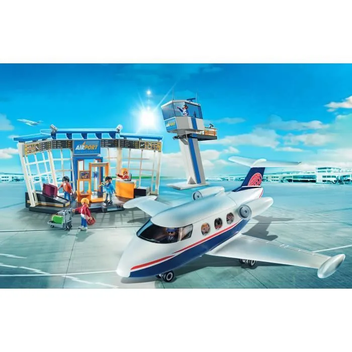 Aéroport et avion - PLAYMOBIL - 71153 - 146 pièces - Dès 4 ans - Multicolore-1