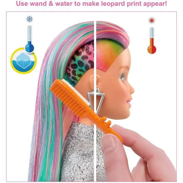 Poupée Barbie - Mattel - GRN81 - Cheveux Arc-en-Ciel - Changement de Couleur - 16 Accessoires Inclus-2