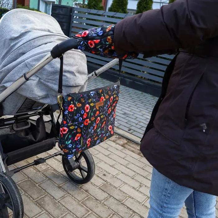 Organisateur de poussette Coquelicots - sac à langer pour poussette ou sac de poussette-3