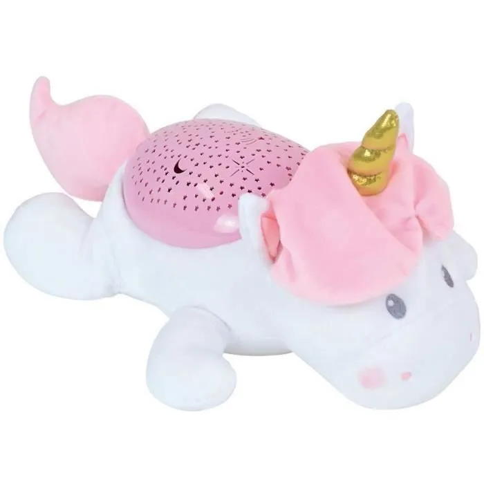 Peluche veilleuse et musicale LICORNE - JEMINI - +/- 39 cm - Rose - Piles - Plush-2