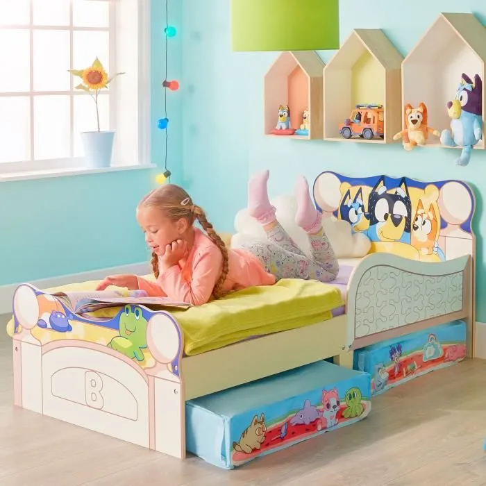 Lit pour enfants avec espace de rangement sous le lit BLUEY-1