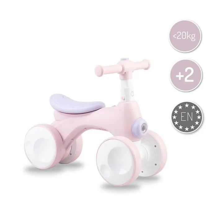 MoMi TOBIS - Velo Bebe Draisienne - sans pedales - bulles, feu avant, klaxon - Rose-2