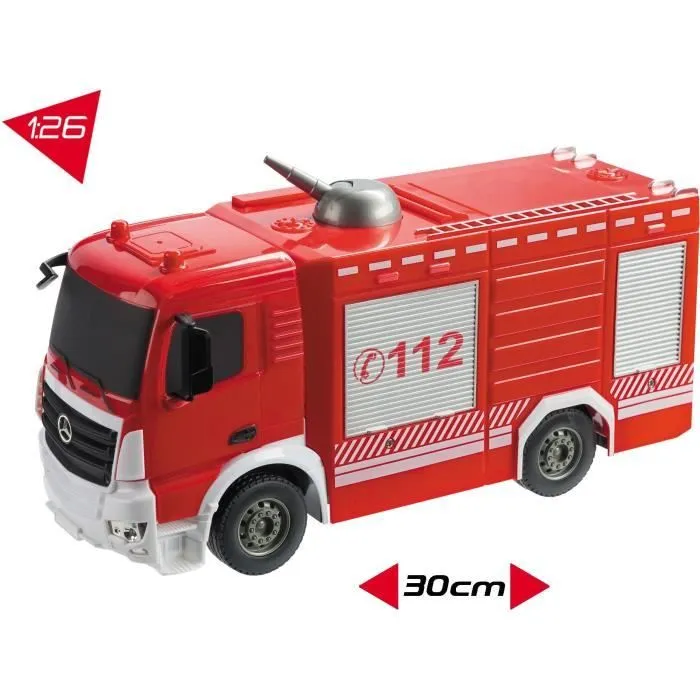 Véhicule radiocommandé Mercedes Antos Camion pompiers 1:26ème avec effets lumineux-4