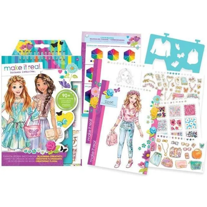 Carnet de croquis mode fleur MAKE IT REAL - Fille - A partir de 3 ans-0