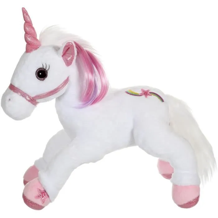 Gipsy Toys - Lica Bella Féerique Et Lumineuse - Peluche Licorne Interactive - 35 cm - Blanc - Rose-0