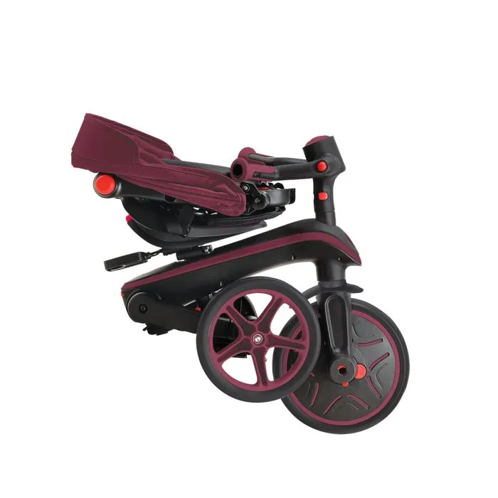 Globber - Tricycle EXPLORER 4-en-1 Évolutif & Pliable - Rouge Bordeaux-5