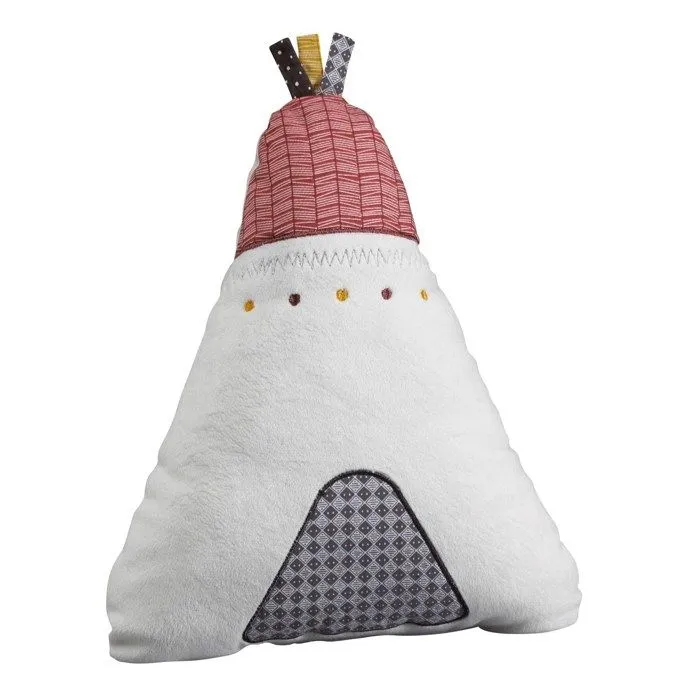 Coussin déco Tipi - Timouki - Blanc - Triangulaire - 27x22cm-0
