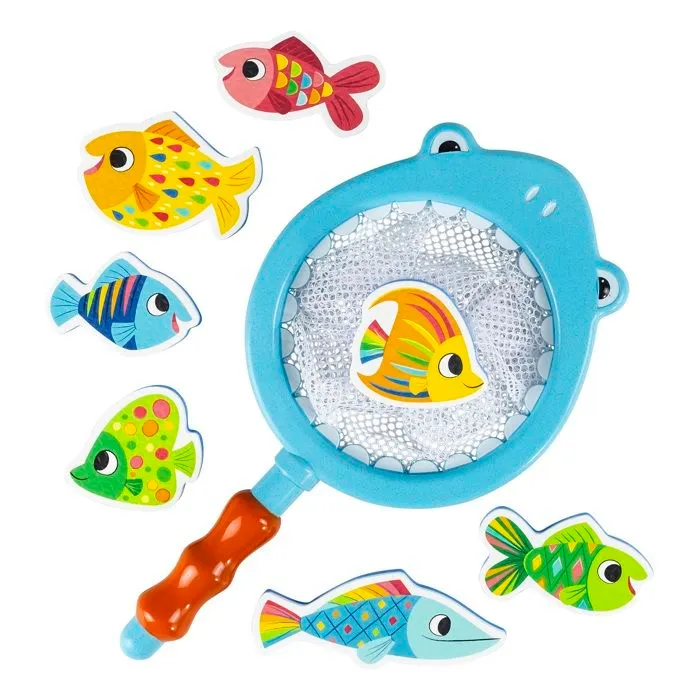 Jouet de bain - Tiger Tribe - Jeu de bain Requin Attrape-Poissons - Bioplastique - 8 pièces - Mixte-0