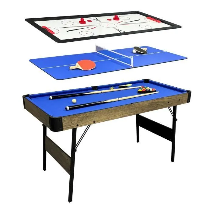 Table multi-jeux - Cougar - All-in-One 3-en-1 - Billard, Air-Hockey, Ping-Pong - 150x70x78,7 cm - Mixte-0
