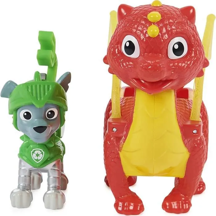 Jouet - SPIN MASTER - Paw Patrol Rescue Knights Rocky - Figurine avec dragon - Pour enfant de 3 ans et plus-3