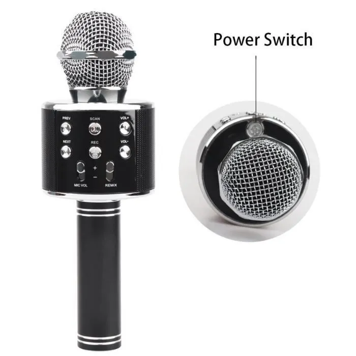 Microphone portable sans fil WS-858 - WS-858 - BT HIFI Haut-Parleur - Rechargeable Li-batterie-1
