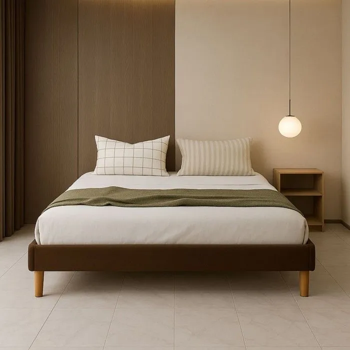 gregory - Solide et Confortable Sommier Tapissier marron Pieds en 20 cm pour matelas en 140x190 - 2 x 13 Lattes - Mo-0