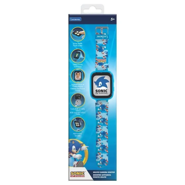 Montre avec écran couleurs Sonic avec camera et carte mémoire de 8 Go-0
