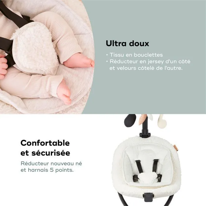 Babymoov Balancelle Bebe Electrique Swoon Evolution  - Berceuses et Arche de jeux intégrées-4