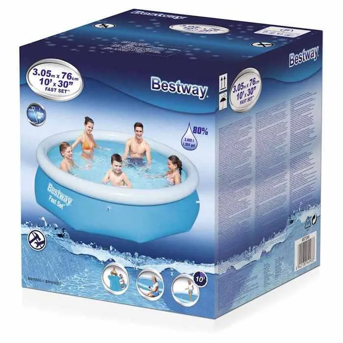 Bestway Piscine gonflable Fast Set Rond 305 x 76 cm 57266, piscine gonflable, piscine hors sol, piscine d'extérieur, 3202416-2