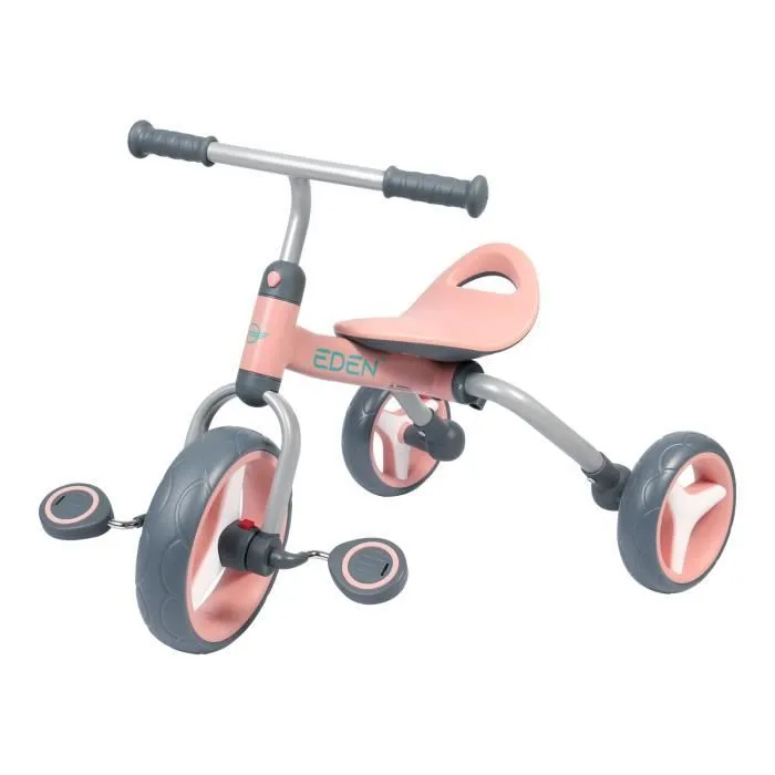 4 en 1 Tricycle pour Enfants âgés de 2 à 5 Ans, Tricycle Pliant avec siège réglable et pédale Amovible-0