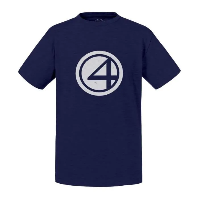 T-shirt Enfant Bleu Les 4 Fantastiques Super Héros BD Film Geek-0