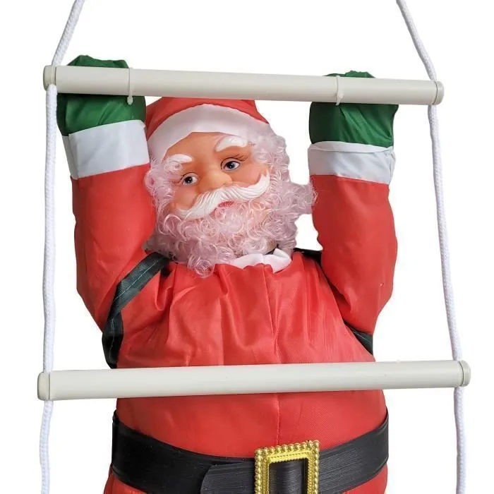 Père Noël grimpant à l'échelle pour intérieur extérieur 85 x 25 cm-2