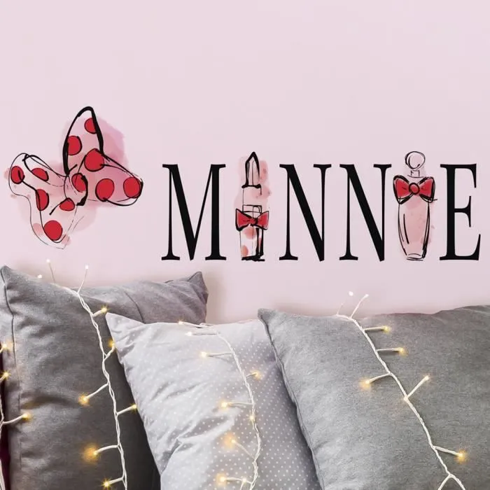 Stickers muraux Minnie Mouse Graphic Disney - ROOM MATES - Rose - Pour chambre de fille-0