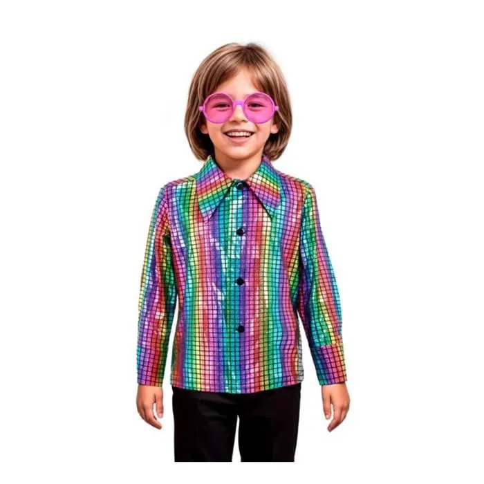 Partilandia Chemise arc-en-ciel Disco Bling pour garçons (5-6 ans)-0