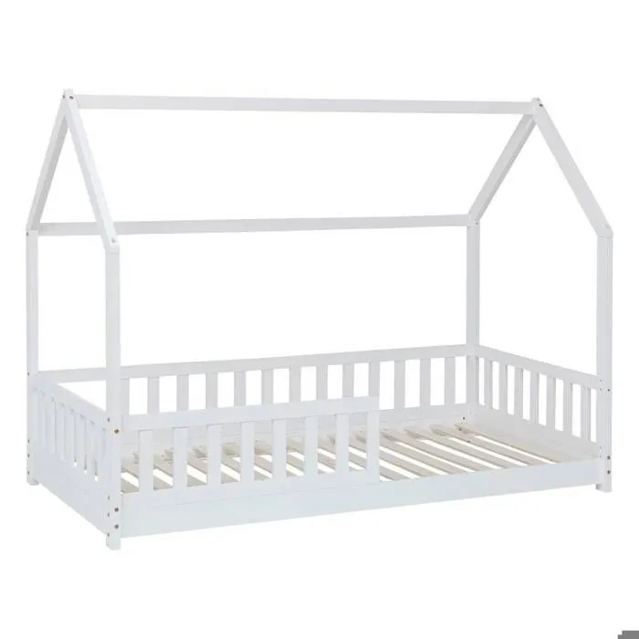 Lit cabane Bosco Blanc 90x190 Atmosphera For Kids-1