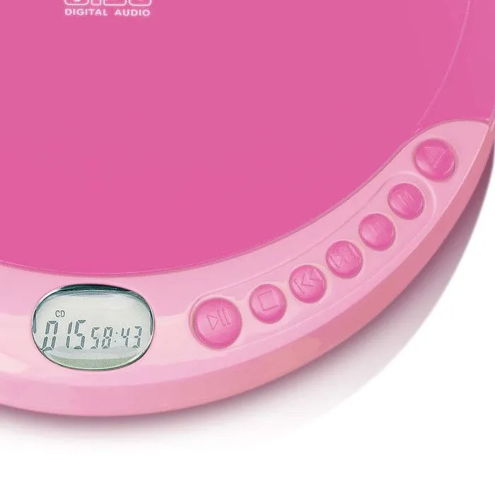 Lecteur CD Portable - Lenco - CD-011 - Rose - Écouteurs inclus - Rechargeable via Micro USB-4