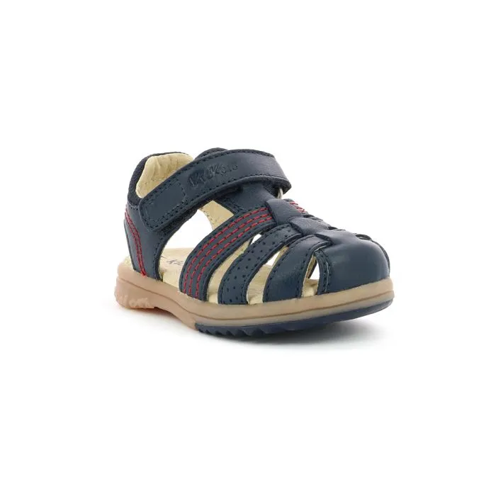Sandales - KICKERS - Platinium - Cuir - Marine - Scratch-1
