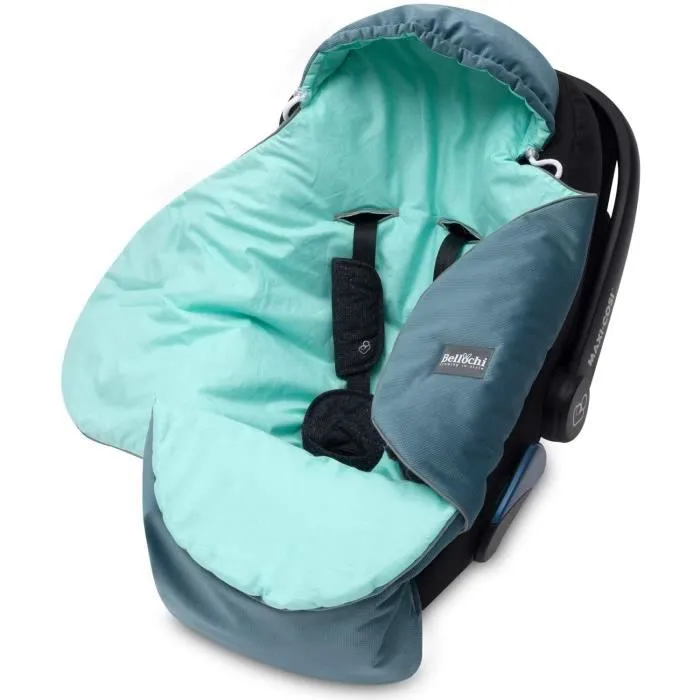 Bellochi Nid D'ange Bebe - Couverture pour Nacelle Poussette Landau Siège Auto - Chanceliere Universelle - - Mint Sage-0