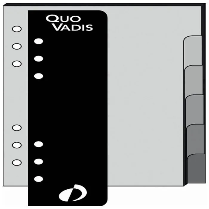 Accessoires d'organiseur - QUO VADIS - INTERCALAIRE+REGLE - Noir et gris - 10 x 17 cm-0