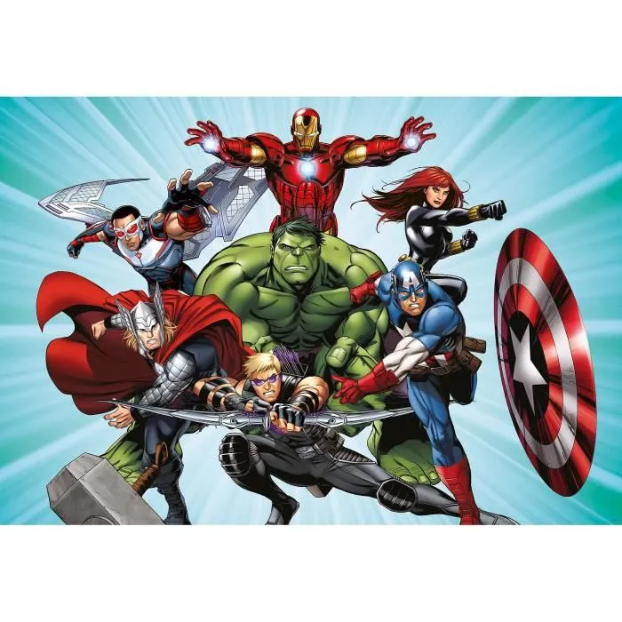 Poster intissé - Disney Marvel - Les Avengers en action - 160 cm x 110 cm Multicolor-0
