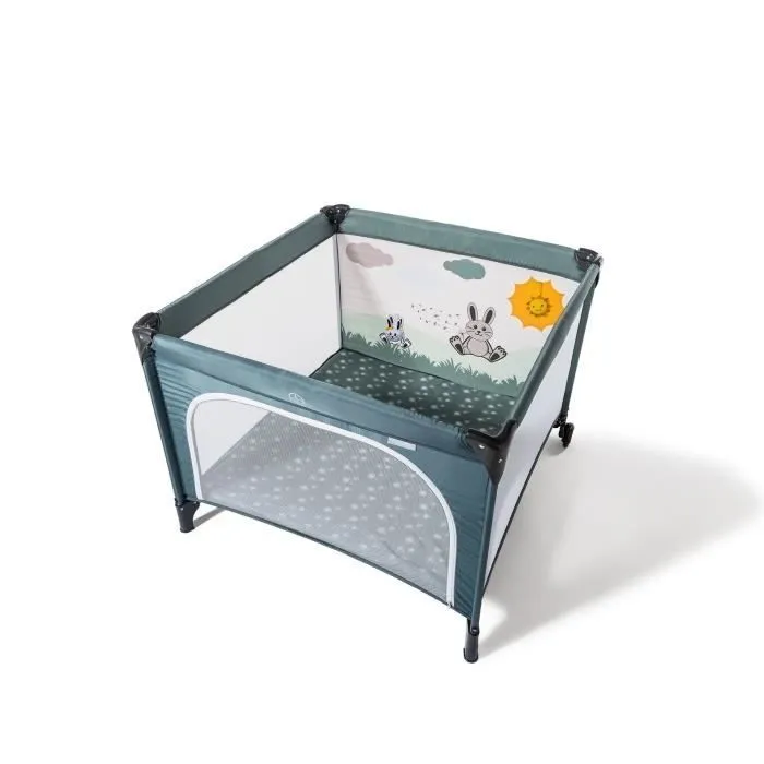 MAÏKA Parc Filet Bébé pliable 102 x 76 cm - Motif prairie - De la naissance jusqu'à 3 ans-0