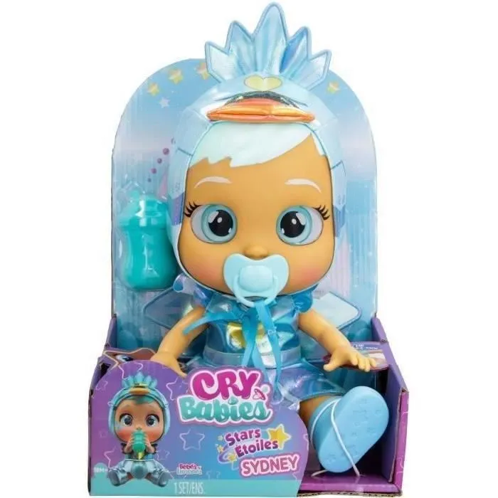 Poupon Cry Babies Stars - Sydney - IMC TOYS - Poupons à fonctions - Rose - Etoiles LED-0