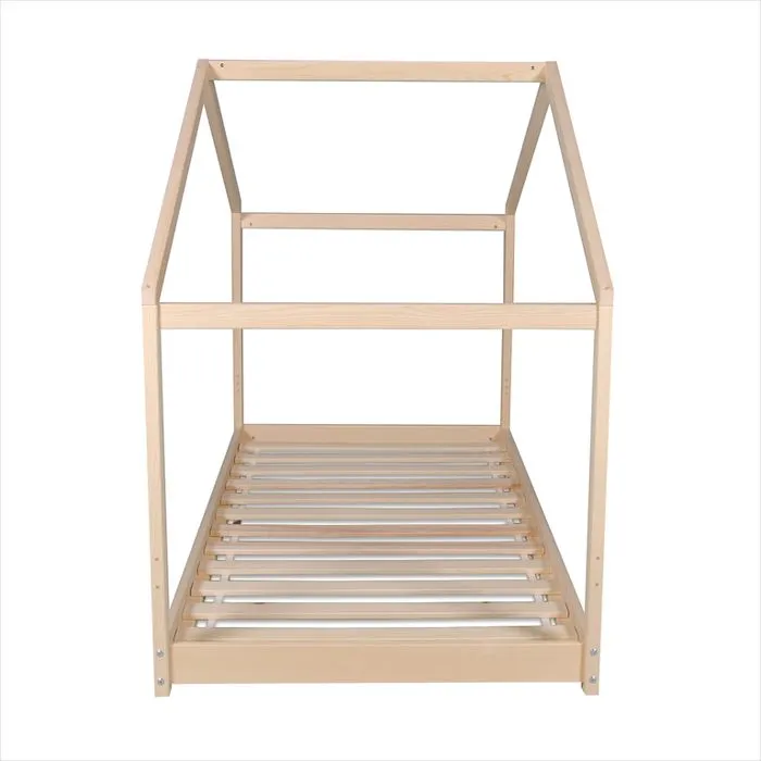 Lit cabane - WEBER INDUSTRIES - Koala - Bois massif - 90x190 cm - Sommier inclus-1