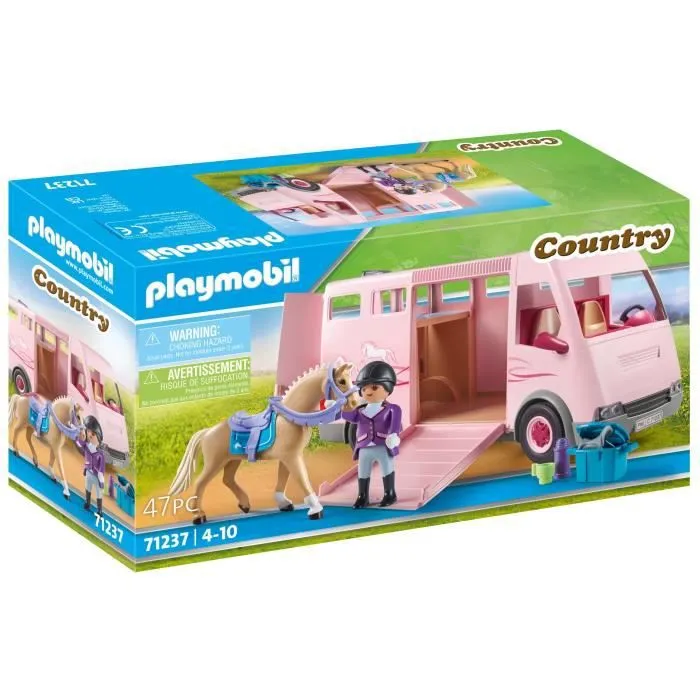 PLAYMOBIL - 71237 - Country - Van avec cheval-0