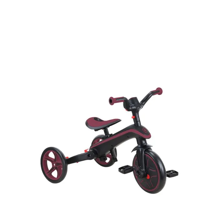 Globber - Tricycle EXPLORER 4-en-1 Évolutif & Pliable - Rouge Bordeaux-3