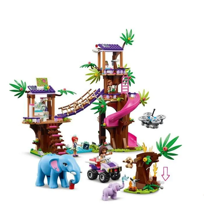 LEGO® Friends 41424 La Base de Sauvetage dans la Jungle et la Clinique Vétérinaire, Jouet avec Figurines d'Animaux et Mini Poupées-2
