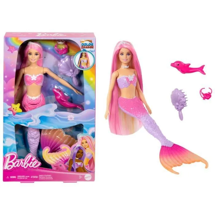 Barbie-Sirène « Malibu »-Poupée avec changement de couleur HRP97-0