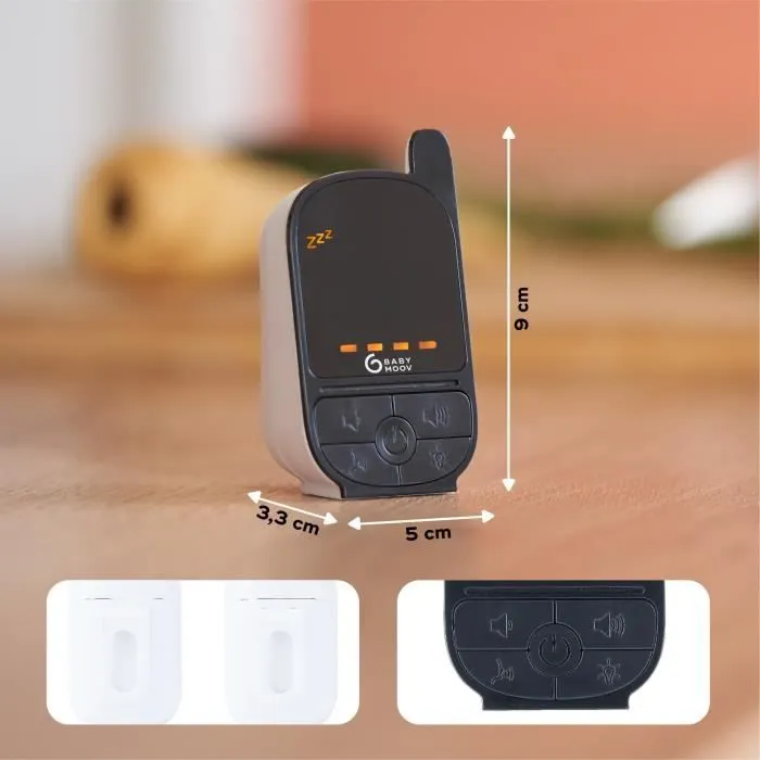 Babymoov Babyphone Audio Handy Care - Basse émission d'ondes - Portée 500m-4