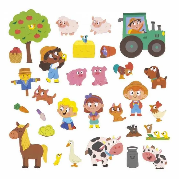 Magnéti'Stories La Ferme - Jeu Éducatif Magnétique 30 Aimants - Jouet Enfant en Carton FSC - Dès 3 Ans-5