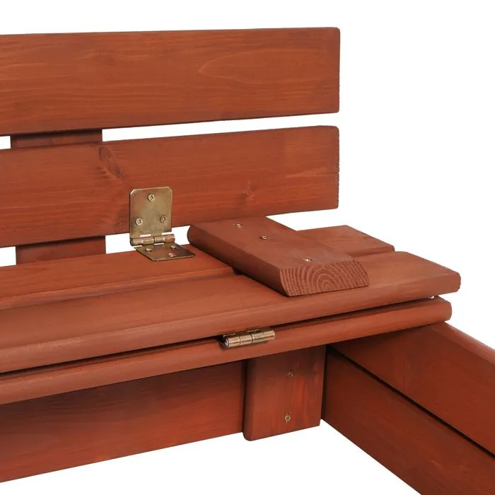 Bac à sable en bois - Springos® - 120 x 120 cm - Avec bancs - Bâche de protection - Imprégné-3