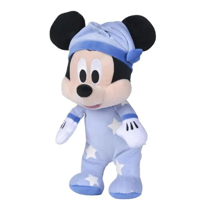 Peluche Disney Mickey  Phosphorescente - 25 x 13 13 cm - Impression lumineuse - Bleu-1