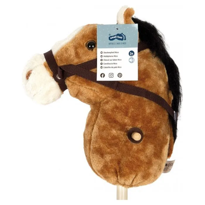 Cheval Hobby Nico - SMALL FOOT - Jouet en bois - Marron - Effet sonore - Mixte-2